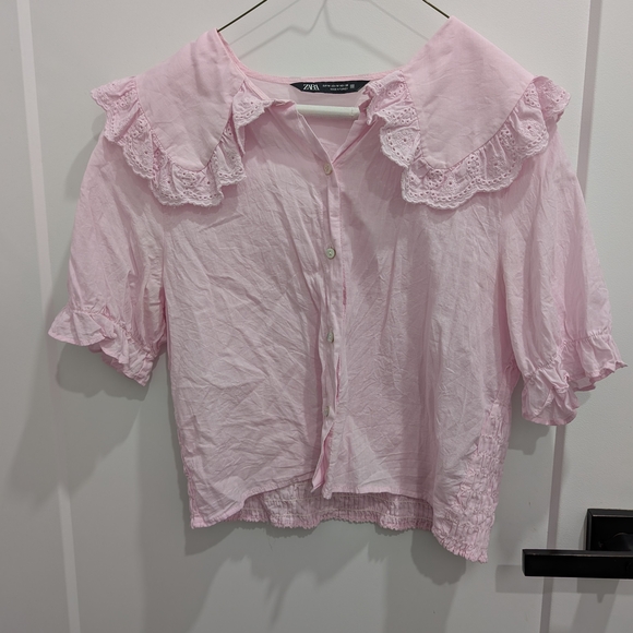 Zara Tops - Zara Pink Ruffled Women's Top